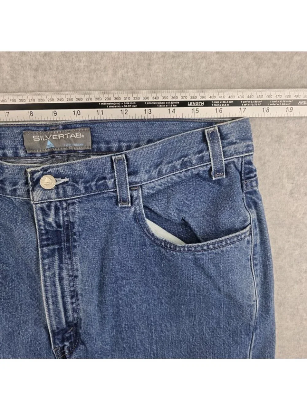 Levi's SilverTab Relaxed Straight Jeans Mens 36x29 Blue Denim Made in Mexico 200